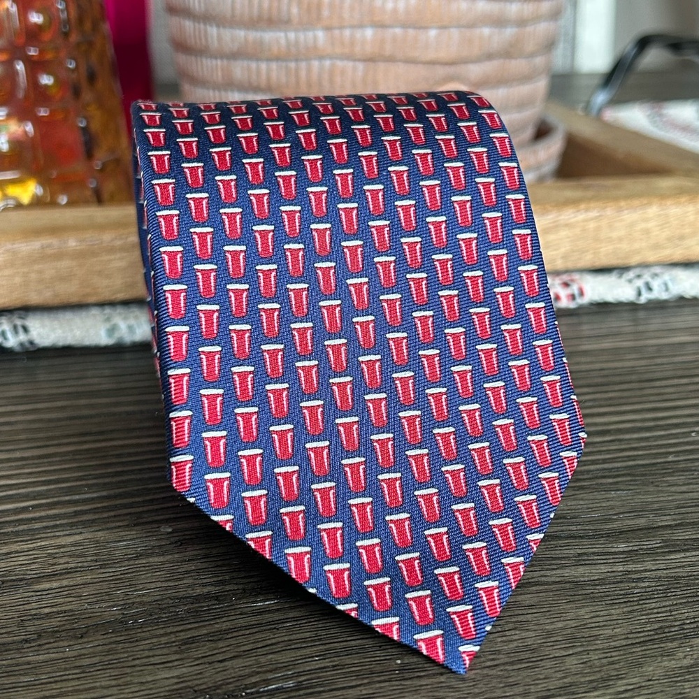 LazyJack Press “Re Rack” Red Solo Cup Beer Pong Men’s Silk Tie!
